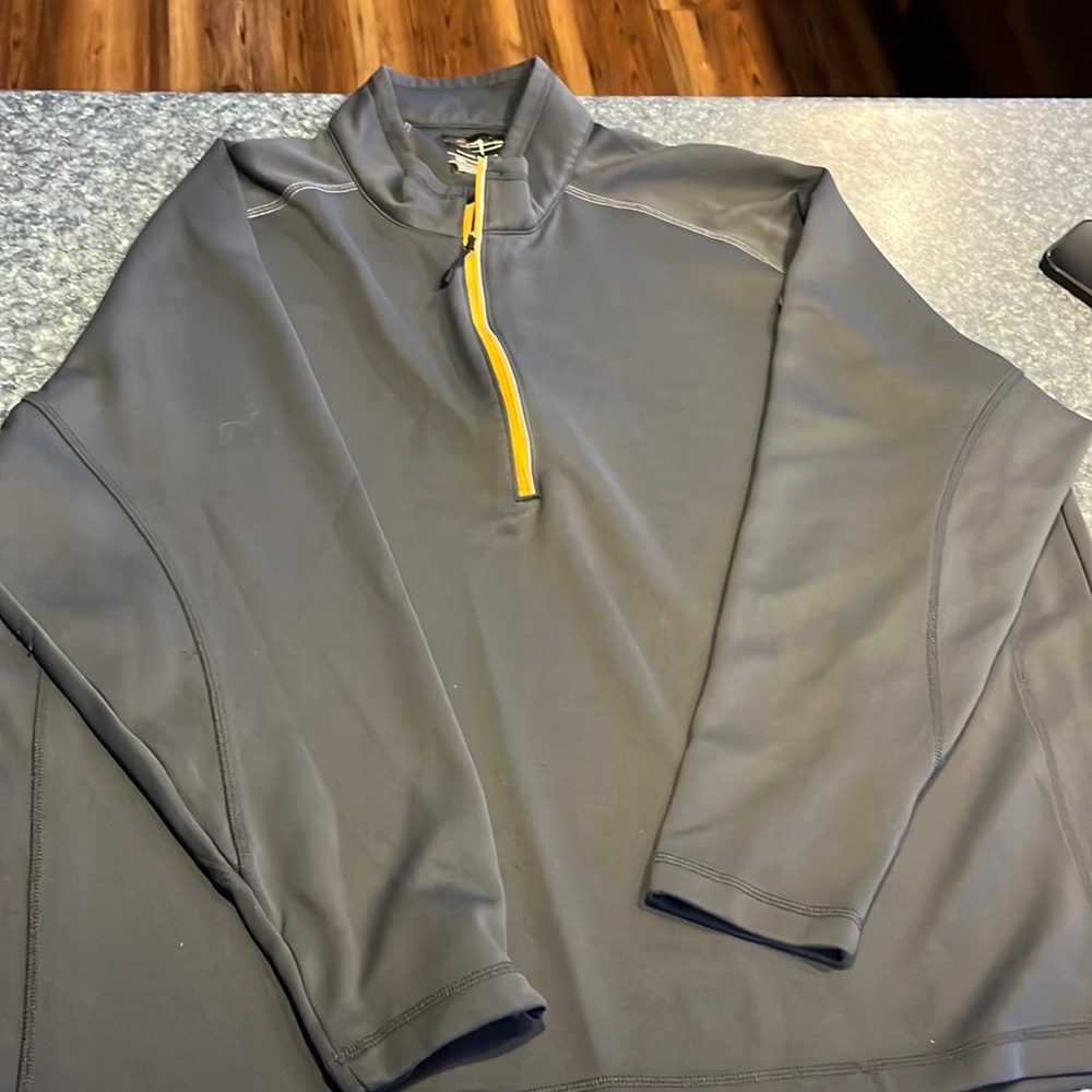 Page & Tuttle grey/gray pullover with 1/2 zipper 3XL
